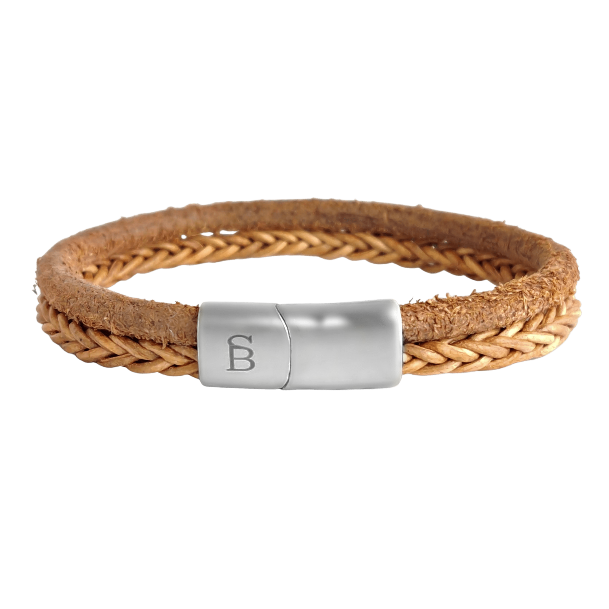 Steel & Barnett Leather bracelet Denby - Camel size M