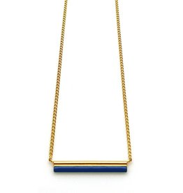 Nadja Carlotti Silver necklace Sparkle - Deep blue 38 + 3 cm