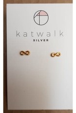 Katwalk Silver Silver earrings gold plated - infinity (SEMG24573)