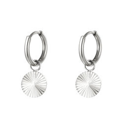 With love Earrings circle silver