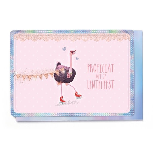Enfant Terrible Enfant Terrible card  + enveloppe 'lentefeest struisvogel'