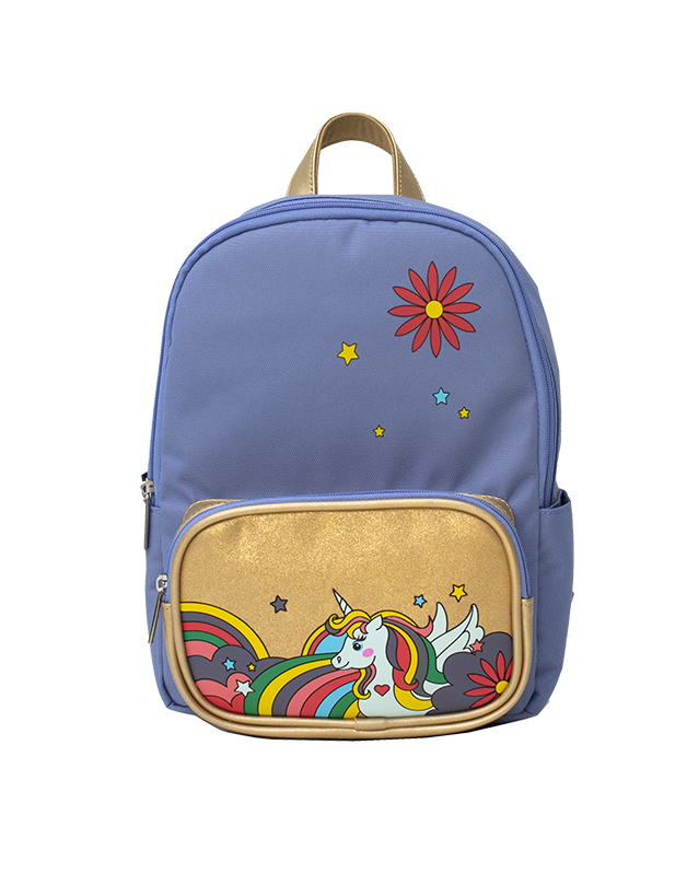 Girls Unicorn Print Pocket Front Backpack