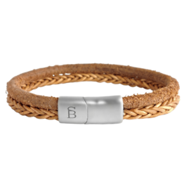 Steel & Barnett Leather bracelet Denby - Camel size S