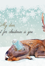 Enfant Terrible Set 5 christmas cards 'My deer, owl I want for christmas is you'