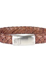 Steel & Barnett Leather bracelet Cornall -  Caramel - size M