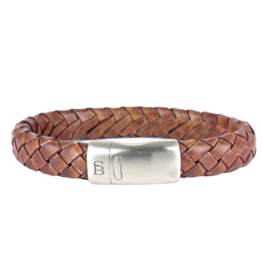 Steel & Barnett Leather bracelet Cornall -  Caramel - size M