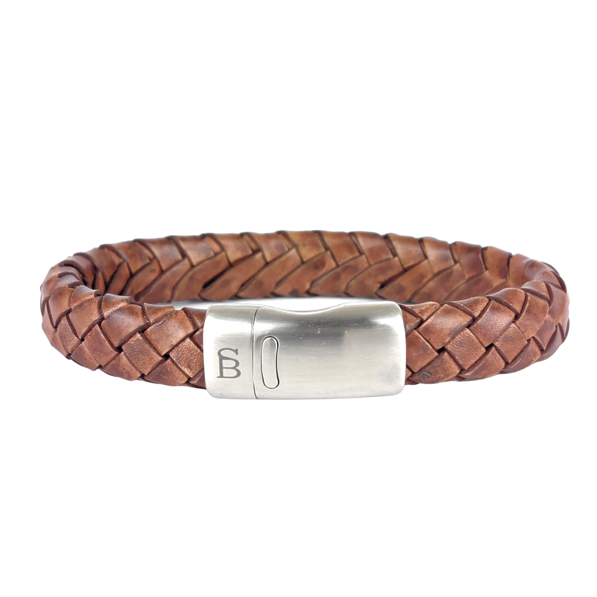 Steel & Barnett Leather bracelet Cornall -  Caramel - size M