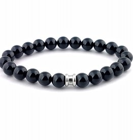 Steel & Barnett Stones bracelet basic - Night black - Size S