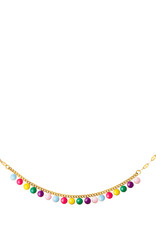 With love Necklace colored beads gold