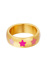 With love Ring stars gold - pink size 16