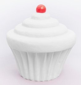 Little Lamp Company Cupcake lamp vanilla white + cherry 22 cm