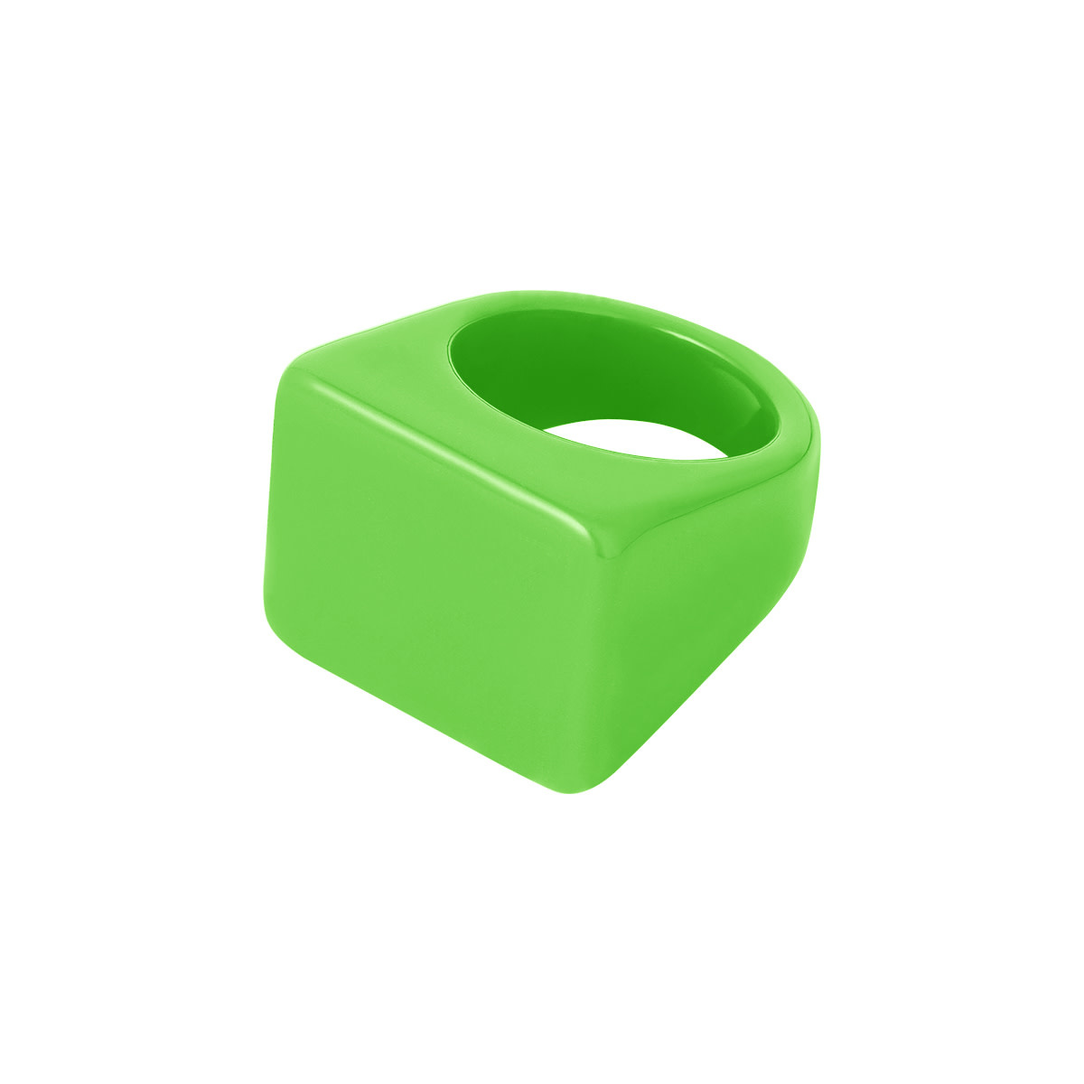 With love Candy ring square green