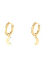 With love Earrings moon gold
