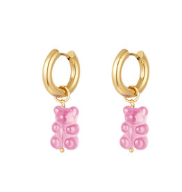 With love Earrings gummy bear - pink