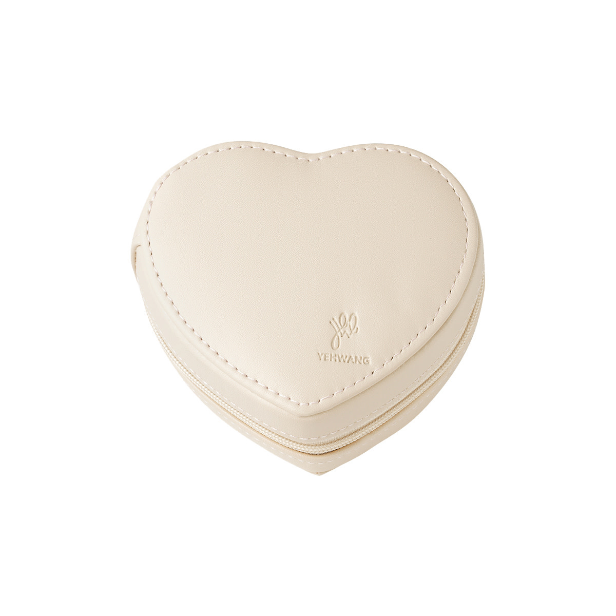 With love Jewellery box heart - off white 10cm x 9cm x 4.50cm