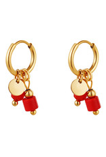 With love Earrings red - coin