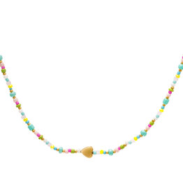 With love Necklace colored beads - heart