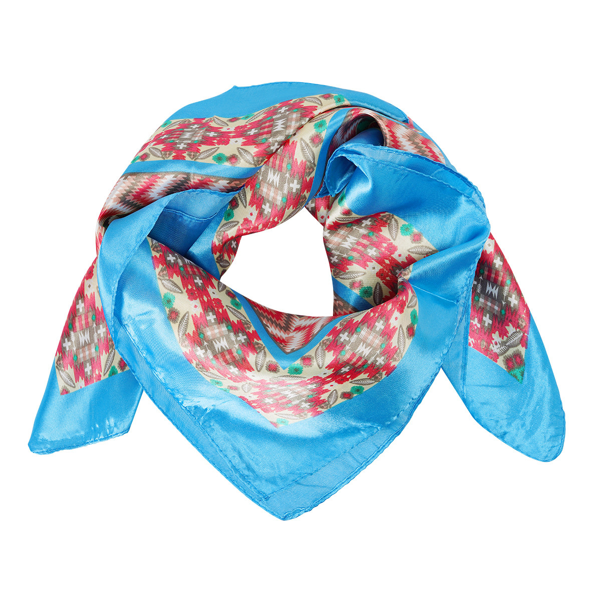 With love Summer scarf aqua 90cm x 90cm