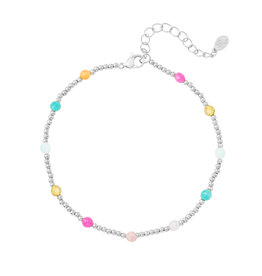 With love Anklet colored beads silver