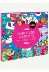 OMY OMY coloring poster 100 x 70 Kawaii + stickers