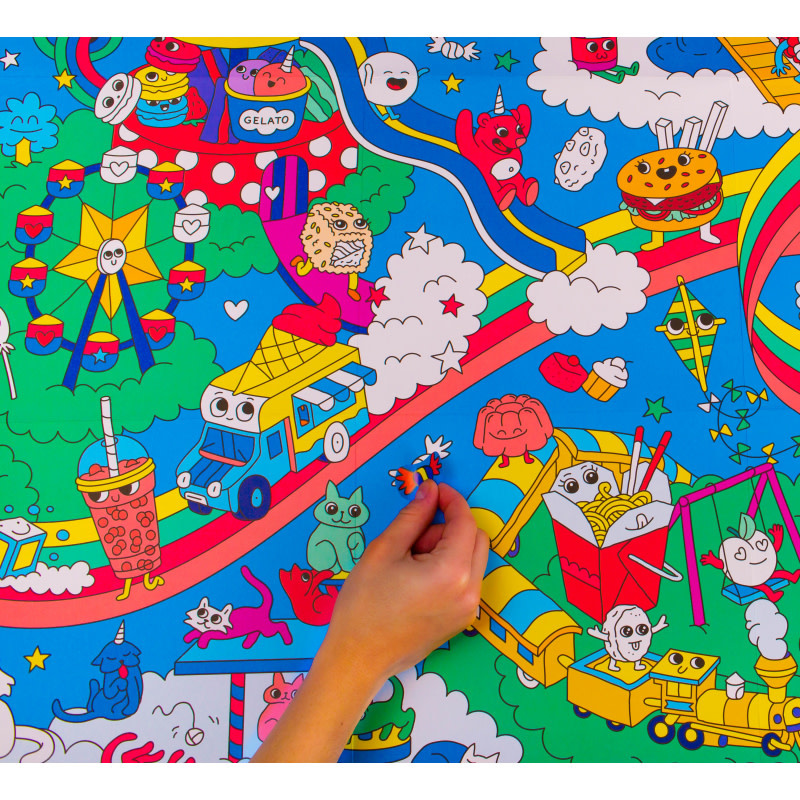 OMY OMY coloring poster 100 x 70 Kawaii + stickers