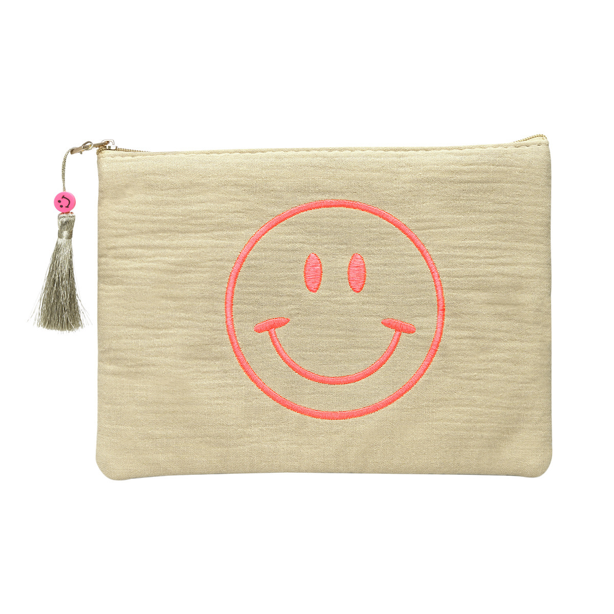 With love Pouch smiley neon pink  22cm x 16cm