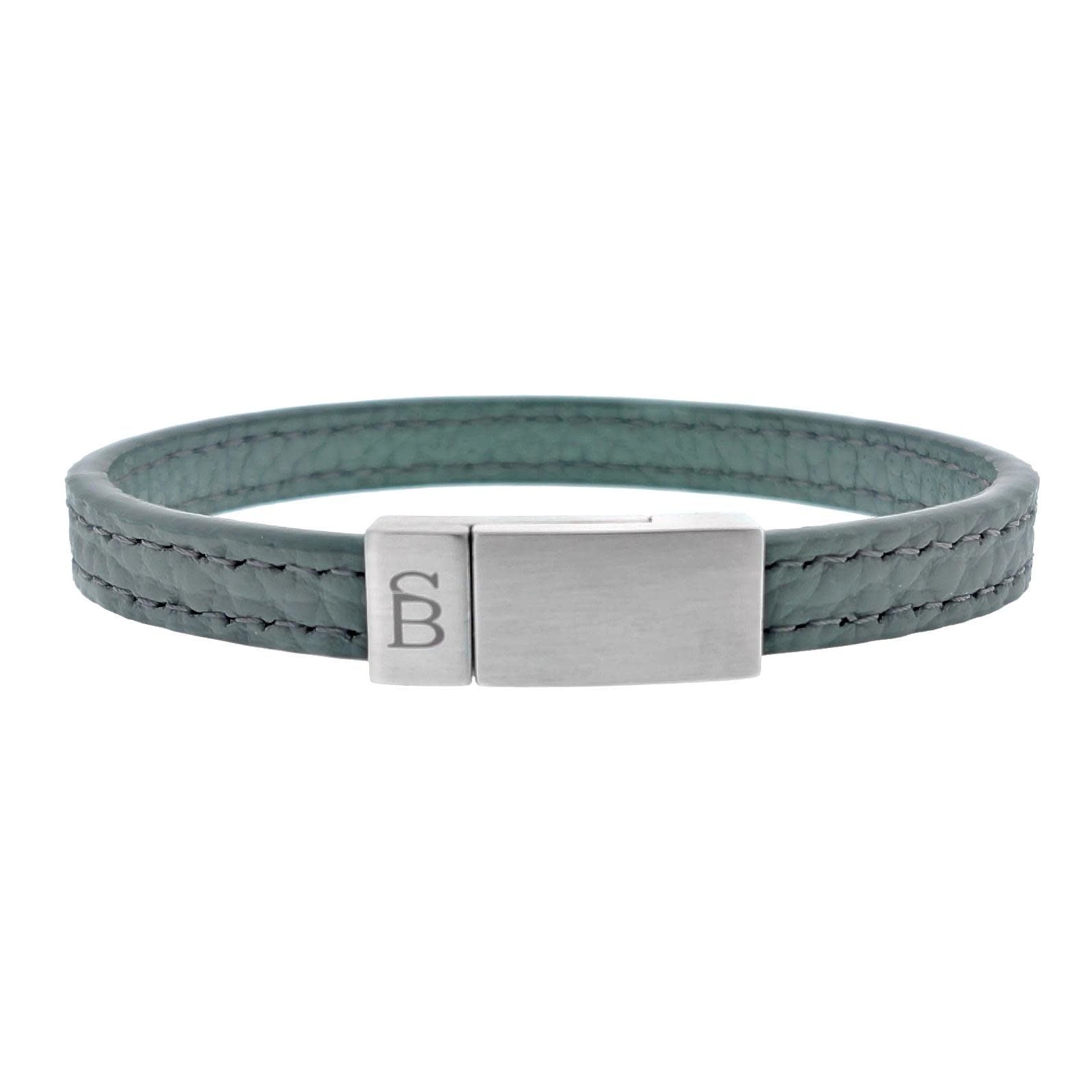 Steel & Barnett Leather bracelet Grady - Iron - Size S