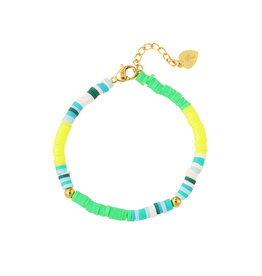 green and yellow neon anklet - kids