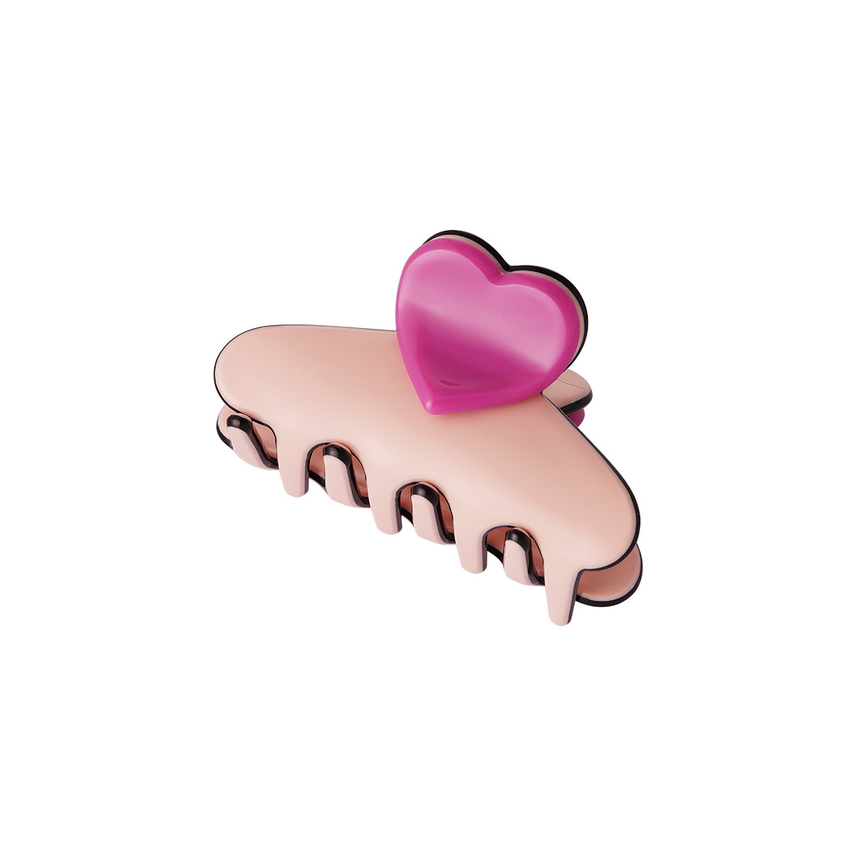 Hair clip Heart 5cm - pink - Hair clip Heart 5cm - pink -
