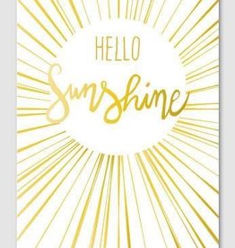 Papette Papette Gold greeting card with enveloppe hello sunshine