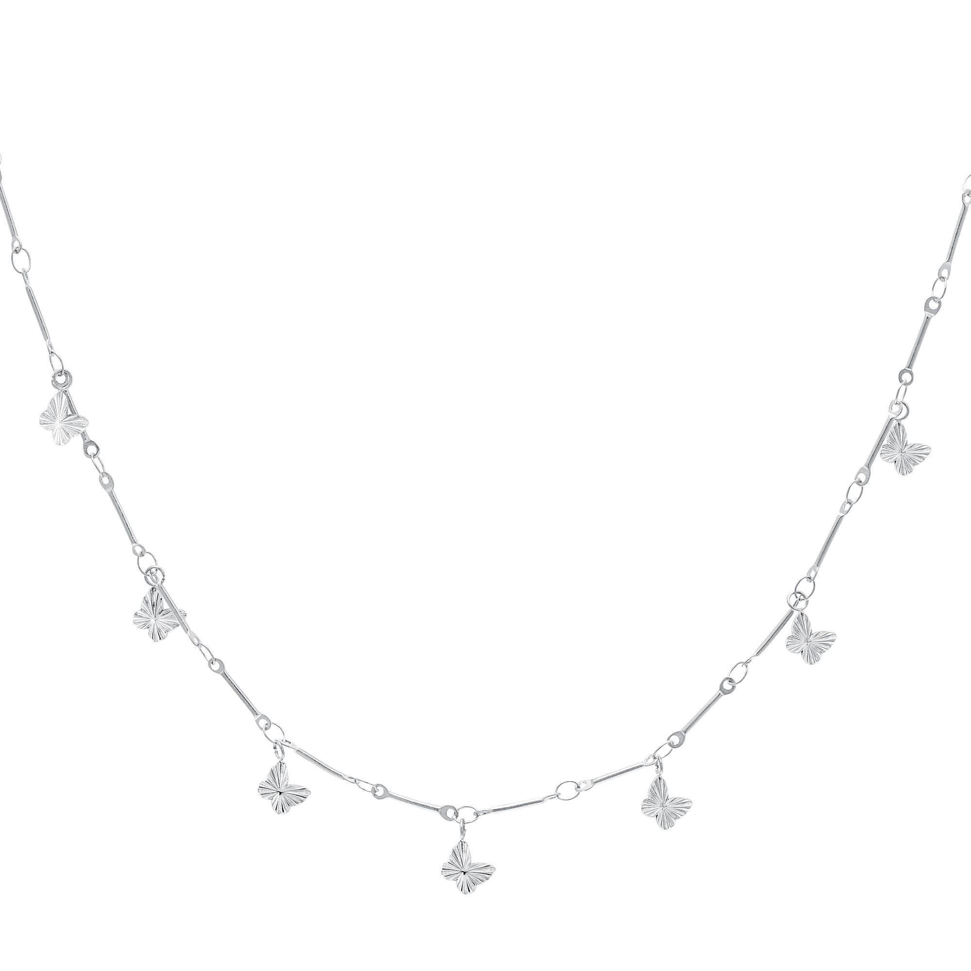 With love Necklace  silver butterfly