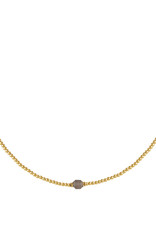 With love Necklace  gold - taupe  stone