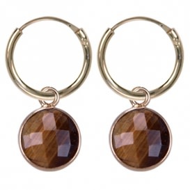 Treasure TT gold earrings - Acc. tiger eye 1920teg