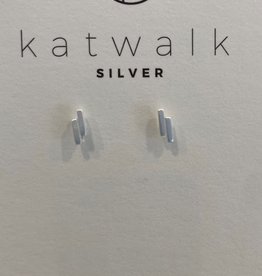 Katwalk Silver KWS earring silver double stripe (SEMF27172)