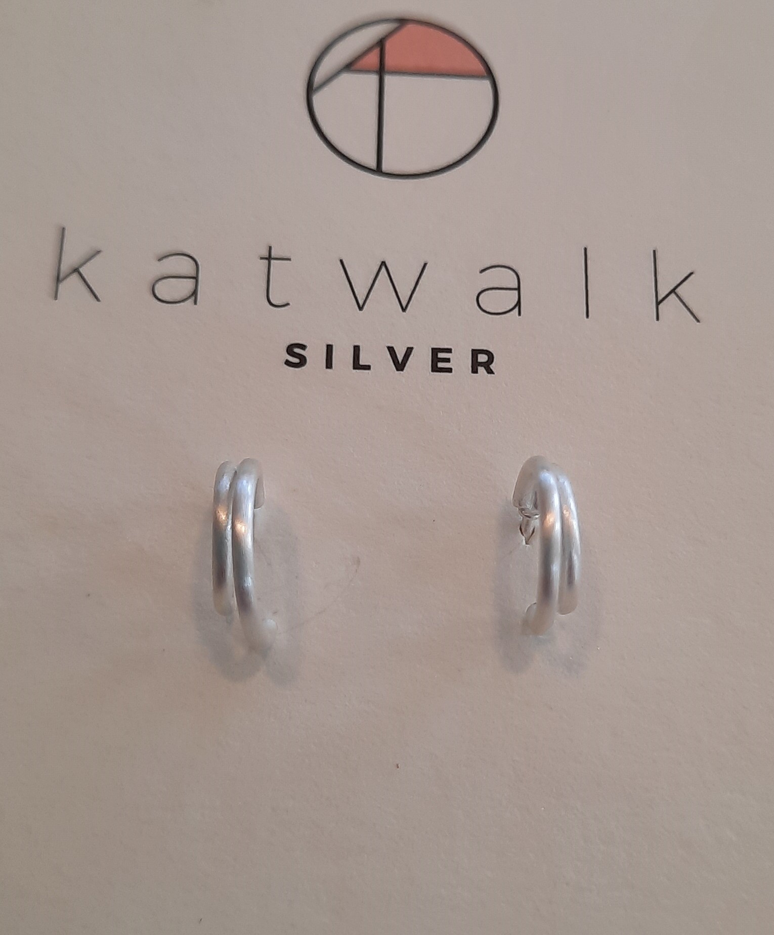 Katwalk Silver KWS earring Silver - double circle (SEMF31695)