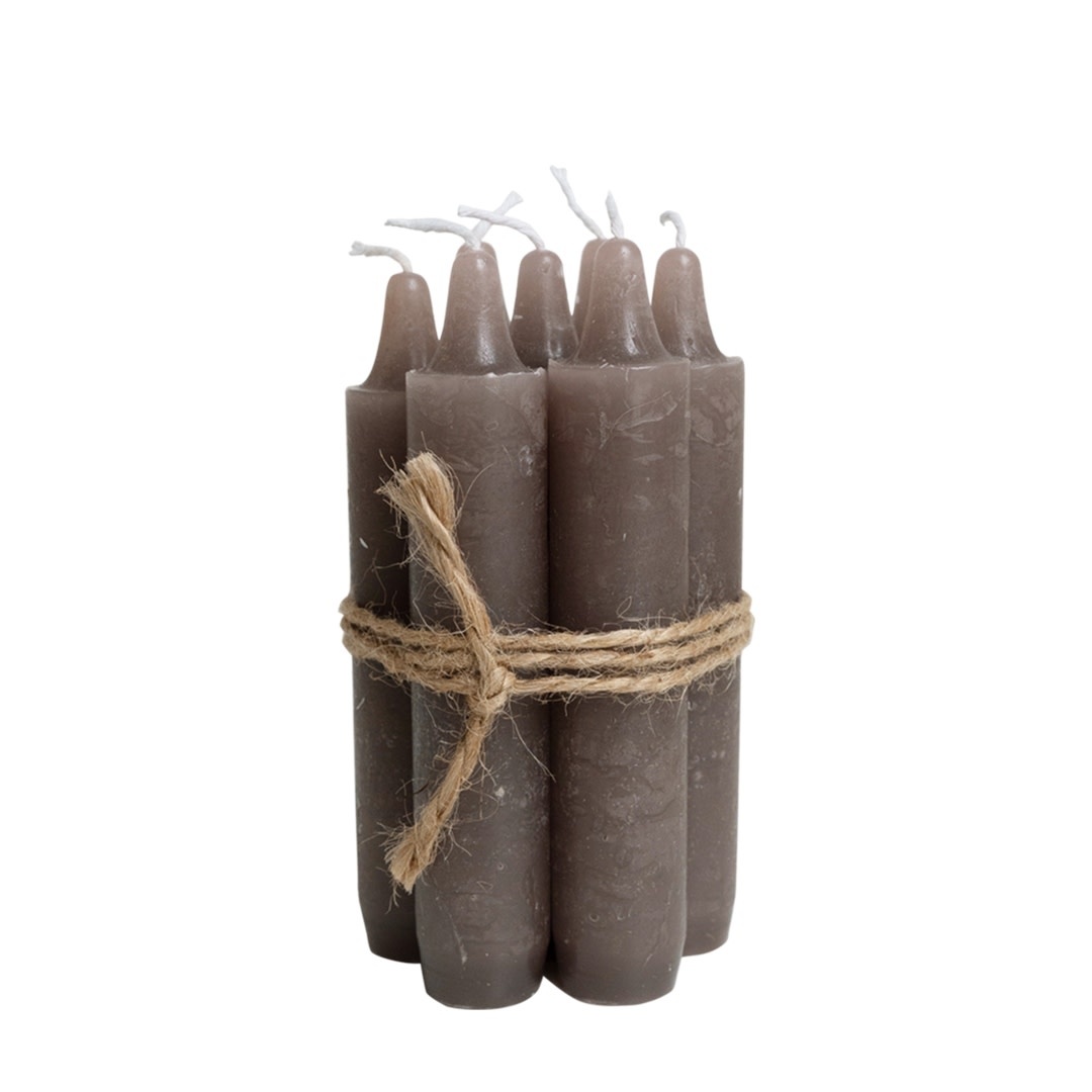 Leeff Dinner candles Doris - taupe - set van 7