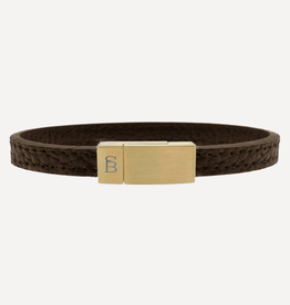 Steel & Barnett Leather Bracelet Grady gold brown S