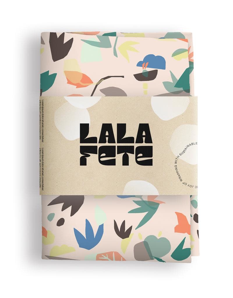 La La Fete  La La Fete reusable wrapping cloth - flowers 50x50 cm