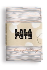 La La Fete La La Fete reusable wrapping cloth  - Happy Birthday - Crème 70 x 70 cm