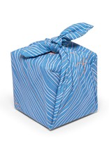 La La Fete La La Fete herbruikbare inpakdoek  - Happy Birthday - Blauw 50 x 50 cm
