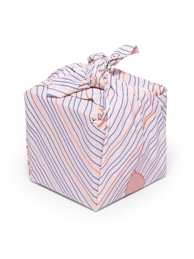 La La Fete La La Fete reusable wrapping cloth  - Happy Birthday -Crème 50 x 50 cm