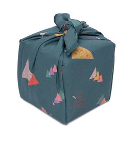 La La Fete La La Fete reusable wrapping cloth  - Happy Birthday - Crème 50 x 50 cm