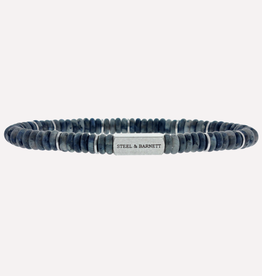 Steel & Barnett Stones Bracelet Two Tone - Matt Spectrolite - S