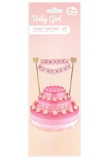 cake topper Happy Birthday  -pink