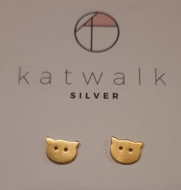 Katwalk Silver KWS earring gold- cathead  (SEMG32227)