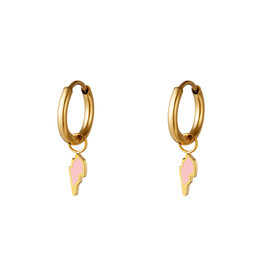 With love earring - lightning - Pink