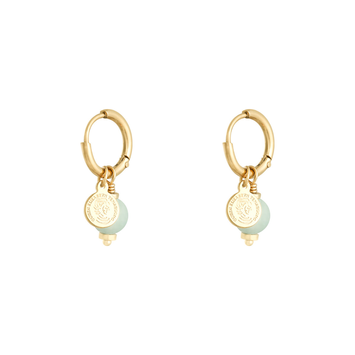 With love earring - discoball -turquoise