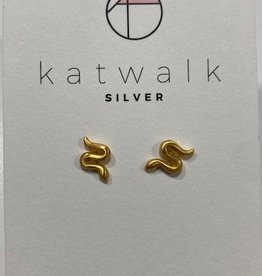 Katwalk Silver KWS Gold earrings -Snake (SEMG231921)