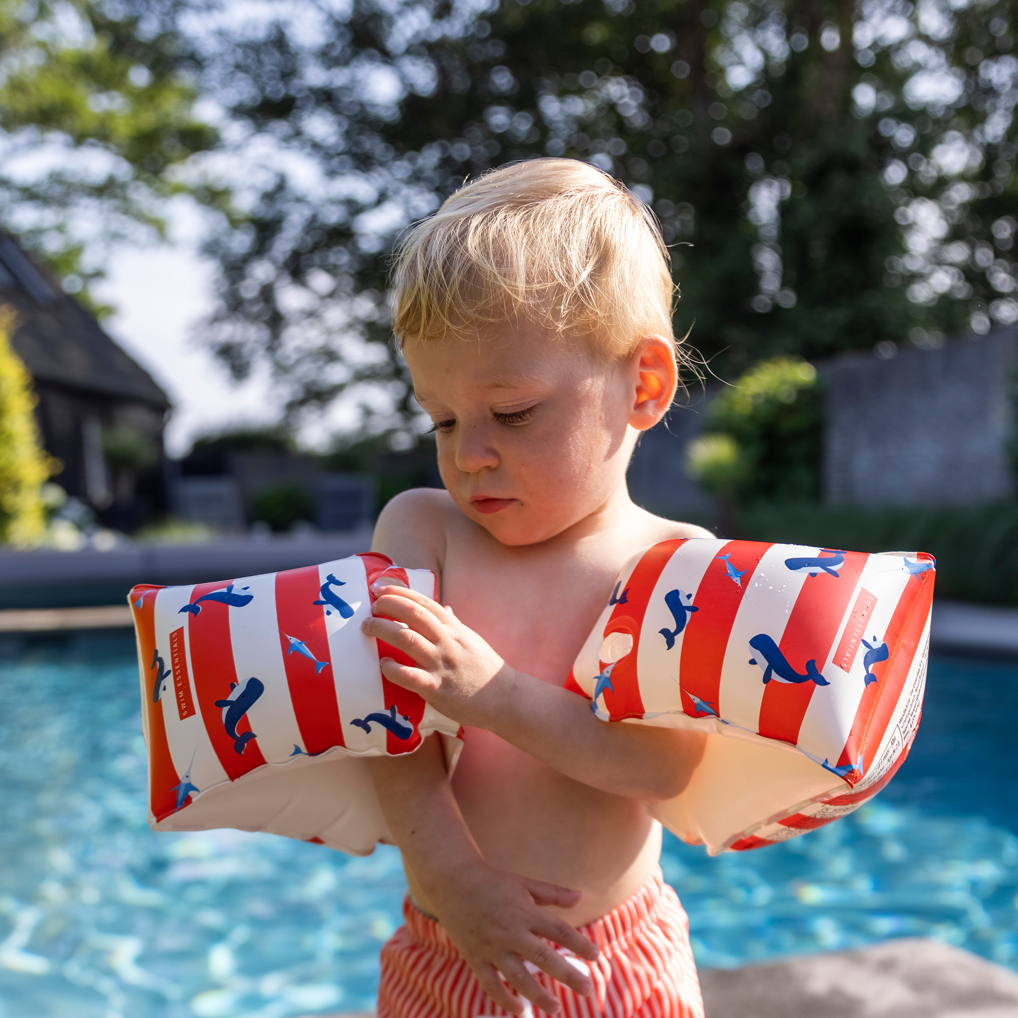 swim essentials Zwembandjes 0-2 jaar -  Rood Wit Walvis