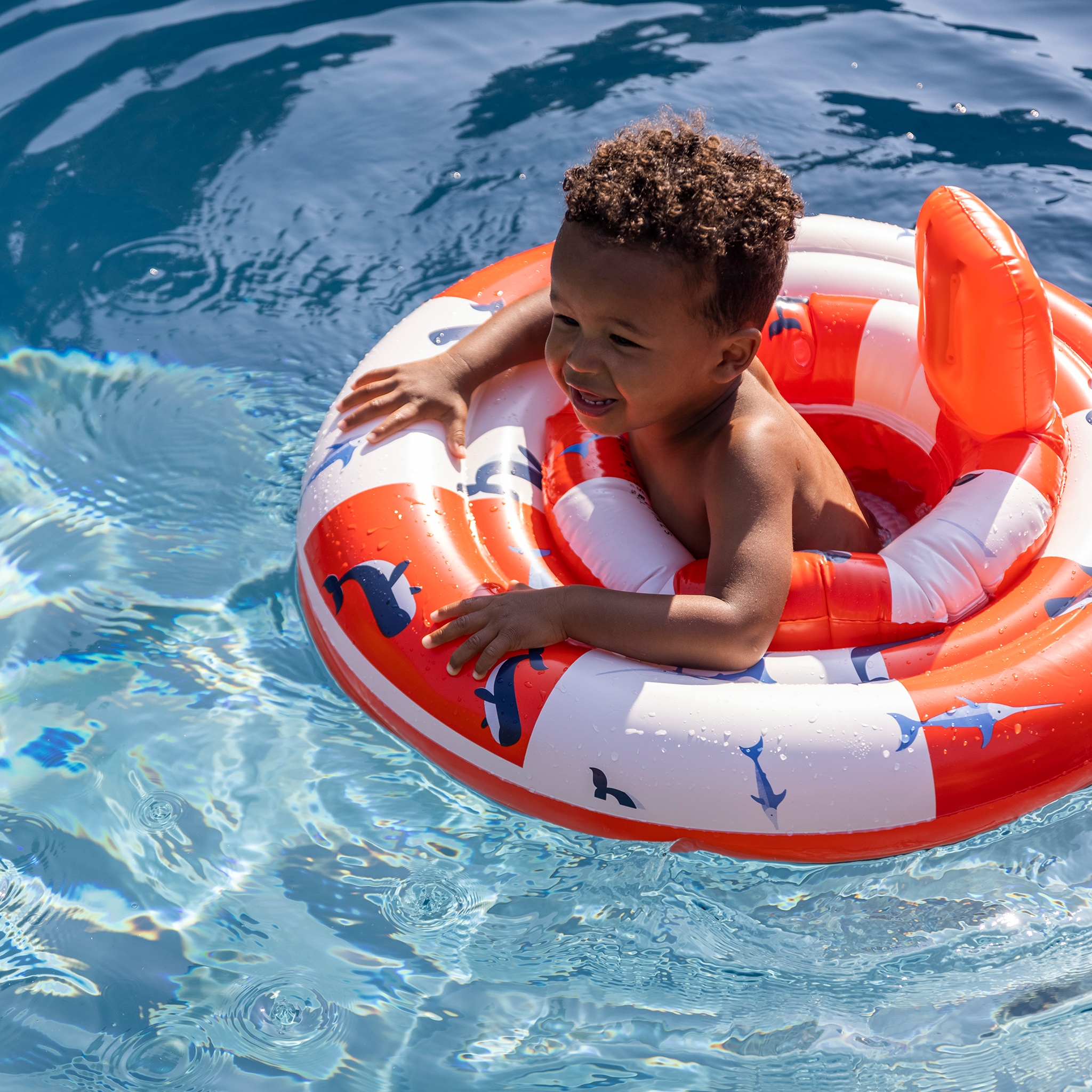 swim essentials Baby float 0-1 jaar - Rood Wit Walvis